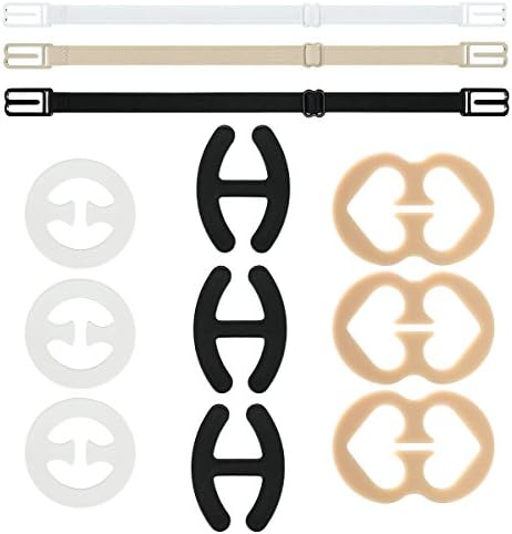 Bra Strap Clips, Elastic Non-slip 12 Pieces Bra Clips and Bra Straps Holder for Women Bra Strap Clips Conceal Straps Cleavage Control