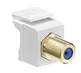 Leviton 40831-BW QuickPort F-Type Adapter, Gold-Plated, White
