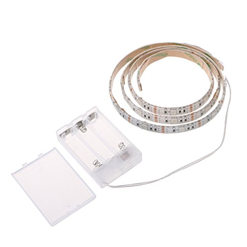 Hukai 4.5V Waterproof 5050 RGB Battery Operated 30 LED/m Flexible Strip Light TV Back Lighting Kit (White)