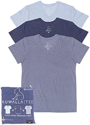 KUWALLA TEE - V Neck - 3 Pack T Shirts - Small Shades of Blue