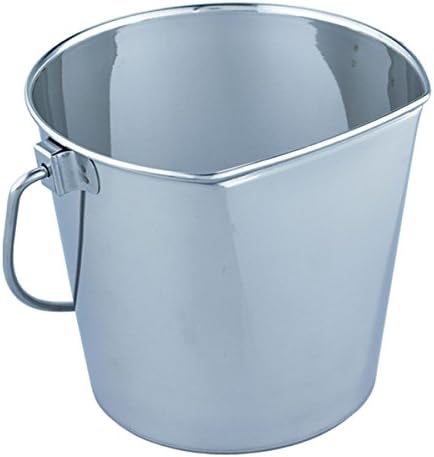 QT Dog Flat Sided Stainless Steel Bucket, 9 Quart