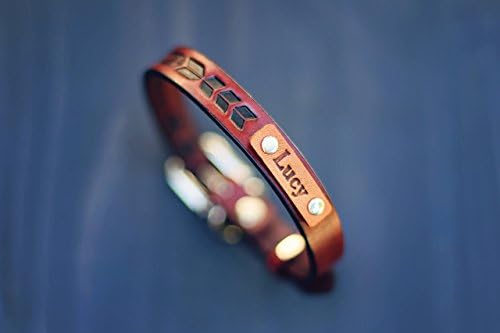 Personalized Leather Small Dog Collar, Custom Leather Tiny Dog Collar, Tribal stamp, personalized gift, Brown Stain, Name personalization
