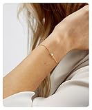 Fremttly Womens Minimal Jewelry Gift Dainty Tiny Freshwater Cultured Pearl Bracelet 14K Gold Fill Handmade Jewelry-BR-1-Pearl