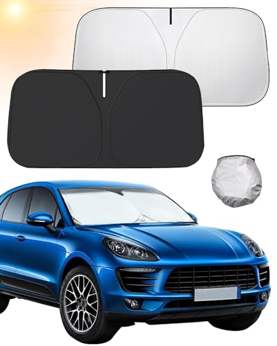 Car Windshield Sunshade, Foldable Interior Sun Shade for Reflective Sun Shade with UV Protection and Storage Case for Windshield, Sun Shade for Most Cars M