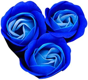 Epigeon Home Decoration Valentine's Day 4pc Rose soap flower Birthday Gift Wedding decoration Artificial flower Scented Bath Body Petal Rose Flower Soap Wedding Decoration Best Gift Box