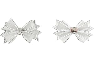 2 Piece Rhinestone Bow Shoe Clip for High Heels, Sparkling Women's Shoe Charm Accessory