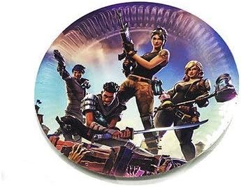 FORT GAMING PARTY PLATES (10x) CAN BE USED FOR FORTNITE KIDS BIRTHDAY PARTY SUPPLIES FOR KIDS BIRTHDAY SHOWER CHRISTENING FOR PARTY DECORATION