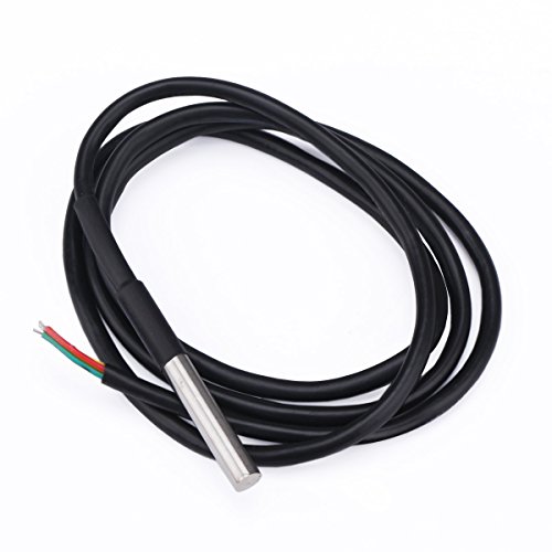 DROK Waterproof Temperature Sensor DS18B20-55℃ to +125℃ 1 Meter/39.37" Digital Temperature Probe Thermometer