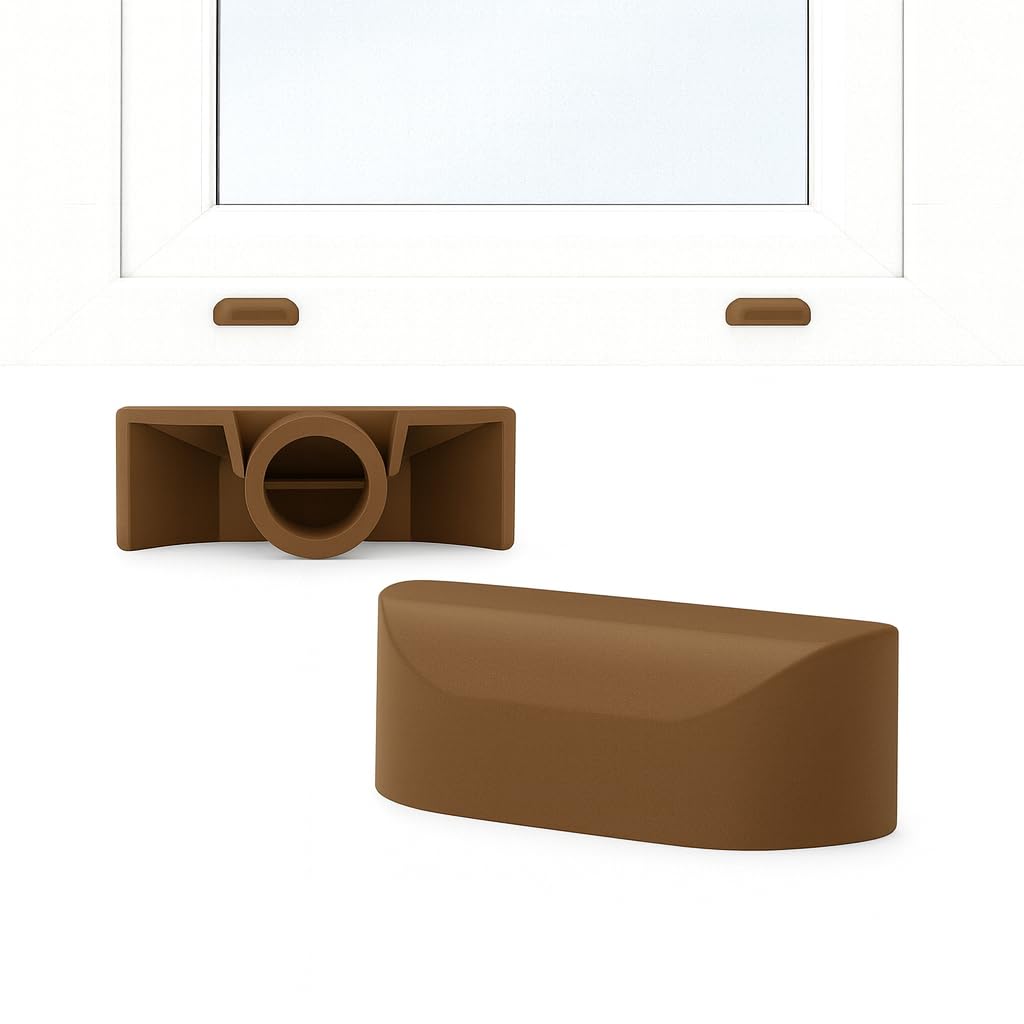 Ante Bellum Window Drainage Caps - 30mm Plastic Drain Caps for Window Frames, Moisture Wicking and Air Circulation, Reduces Condensation, Easy Push Fit (Clay Brown) - Pack of 20