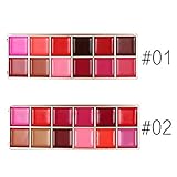 Long Lasting Waterproof Red Brown Lip Gloss Liquid Cream Lip gloss Lipsticks Palette (#1)