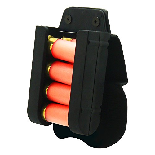 Ultimate Arms Gear Black 3 Pack of 4-Round Shotgun Ammo Shot Shell Cartridge Hunting Carrier Competition Tension Holder Holster Belt Paddle Fits 12 GA Gauge, Remington 870/1187/11-87