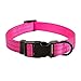 Mile High Life Dog Collar | Nylon with Reflective Three 3M Straps | Hot Pink, Medium Neck 14″-19″ -40 lbthumb 1