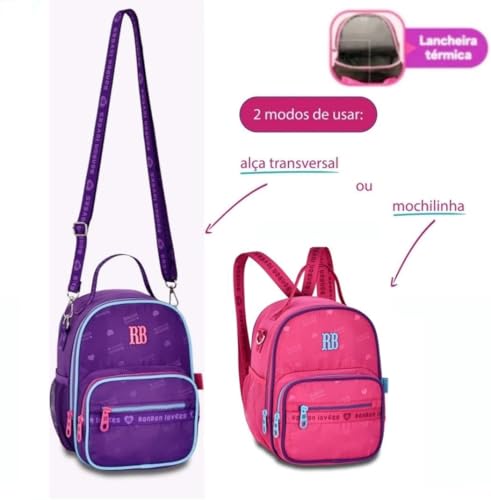 Kit Mochila de Costas Com Bolsinha Rebecca Bonbon Original Lancheira Térmica Estojo