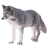 Jili Online Lifelike Nature Wild Animal Model Figurine Action Figures Kids Playset Toy Gray Wolf #2