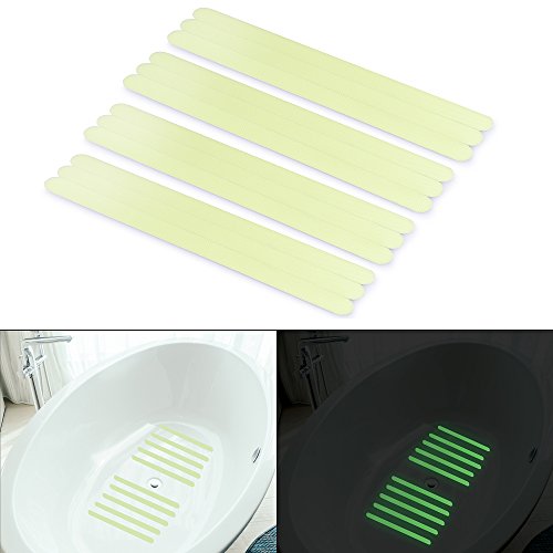 Non-Slip Safety Shower Treads, Basenor Glow in the Dark Tape 12pcs 11.8