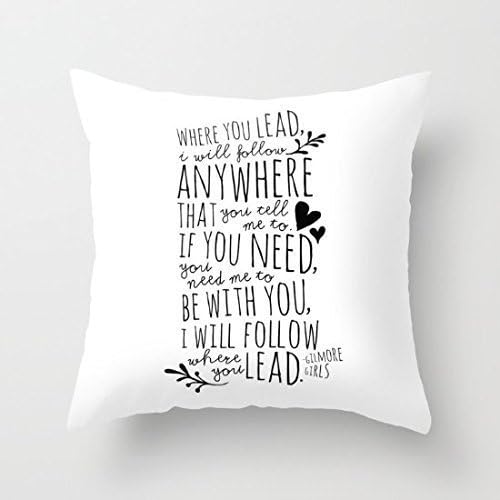 Musical Decor Decorative Pillow Case Gilmore Girls Where You Lead Theme Song Cushion Cover 18 x 18