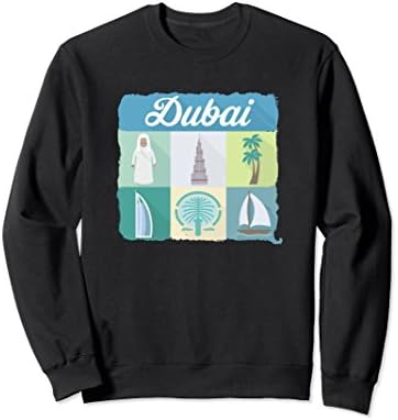 Unisex Visit Dubai Symbols City Lover Journeys Travel Sweatshirt Medium Black