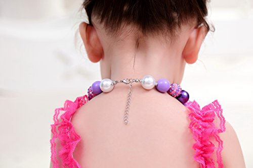 Vcmart Amulet Teardrop Amethyst Necklace Chunky Bubblegum For Kids Toddler Dress Up (A) - Thumbnail 5