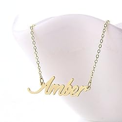 HUAN XUN Gold Color Plated Name Necklace Girls