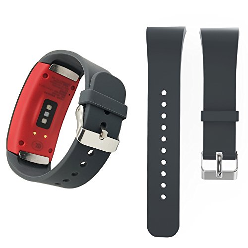 For Samsung Gear Fit2/Fit2 Pro Bands, Soft Silicone Sport Bracelet Replacement Band Strap for Samsung Gear Fit2 SM-R360/Fit 2 Pro SM-R365 Smart Fitness Band (Grey, Small)