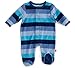 Magnetic Me Striped Velour Baby Footie