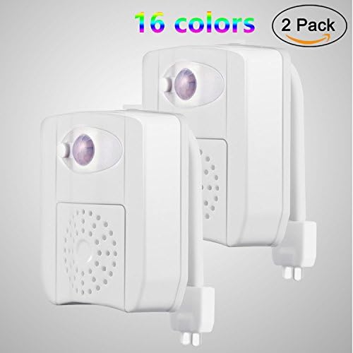 Tememdy Toilet Night Light 2 Pack 16 Colors Changing Led Toilet Seat Light, Motion Sensor Toilet Bowl Light,Motion Activated Light Super Decoration Bathroom