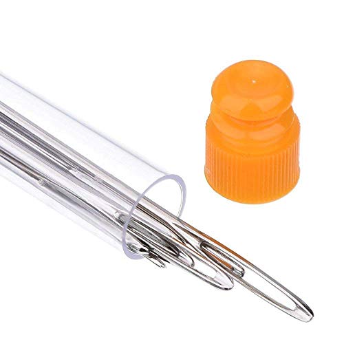 YINGKESI 9 Large Eye Stitching Needles - 3 Sizes - Big Eye Hand Sewing Needles in Clear Storage Tube