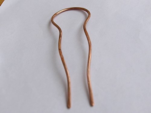 Gold Pave hammered U Shape Hair Fork Metal Hair Stick Pin Chignon Pin Rose Gold gift for her. - Thumbnail 2