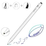 CISCLE Stylus Pens for Touch Screens, 2 in 1 High Sensitive Rechargeable Active Stylus Tip, 5 Mins Auto-Off Smart Digital Pencil Compatible for Apple iPad, iPhone, Android Tablets-White