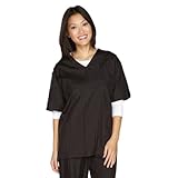 Top Performance V-Neck Grooming Smocks - Comfortable Pull-Over Nylon Tops for Professional Pet Groomers - Extra-Large, Black