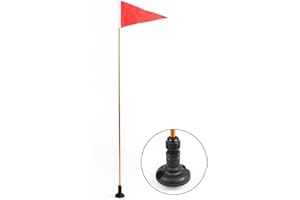 47-Inch Marine Safety Flag Base Kit for, Canoe, Boat – Rail-Mount Aluminum Alloy Flagpole with Foldable Design, Nylon Banner 