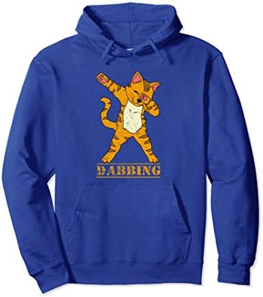 Unisex Dabbing Yellow Cat - Funny Kitty Dab Dance Cats Gift Hoodie Large Royal Blue