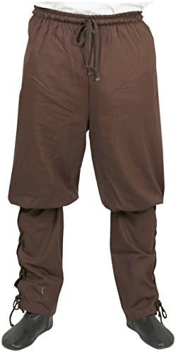 Calvina Costumes THORKEL Medieval Trousers Made In Turkey, S-Brown