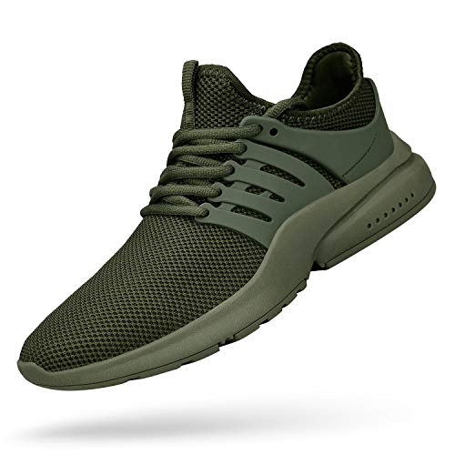 domirica Women Running Shoes Flyknit Athletic Gym Shoes Green 7 M Us