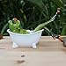 3D Creative Frog Figurine, Red Eyed Tree Frog Lying in The Bathtub, Novelty Frog Collectibles Funny Decor for Bathroom Home Desk