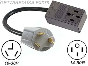 MALE 10-30P 3-PRONG PLUG to FEMALE 14-50R 4-PIN RECEPTACLE ... 110 plug wiring female 