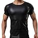 iYunyi Men's Sports Elastic Paint Faux Leather Sexy Tight T-shirts Underwear