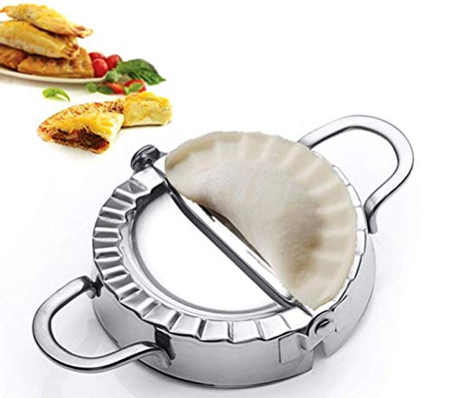 WYILIY Dumpling Maker, Stainless Steel Mini Press Mold - Pastry Tools Dumpling Mold Kitchen Accessories Eco-Friendly Tools Stainless Steel Dumpling Maker Wraper Dough Cutter (S-7.5CM, Silver)