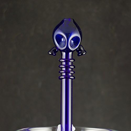 Gas Mask Glass Straw in Cobalt Blue, #611