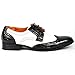 Ferro Aldo M-109185 Black White Men's Lace Up Wing Tip Proforated Oxford Dress Shoes w/ Leather Lining