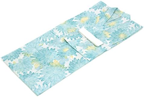 キッズ浴衣 創美苑オリジナル Bonheur Saisons ボヌールセゾン 水色 ブルー 白 菊 花 女の子用 夏祭り 110cm 1cm 仕立て上がり 130cm 買物 綿 花火大会 女児