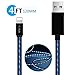 Phone Cable, iCrius Powerline 4ft Visible Flowing LED Light USB Cable Charging&Sync Data Cords for Phone X / 8/7/ 7 Plus/ 6/6 Plus/ 6s/ 6s Plus/ 5/ 5s/ SE/Pad/Pod/Beats Pill More 1.2M(Blue)