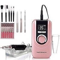 Miss Sweet RPM35000 Professional Rechargeable Portable Nail Drill Acrylic Nail Machine Electric Nail File for Acrylic (Rose Gold)