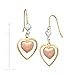 Just Gold Double Heart Drop Earrings in 14K Tri-Colored Gold