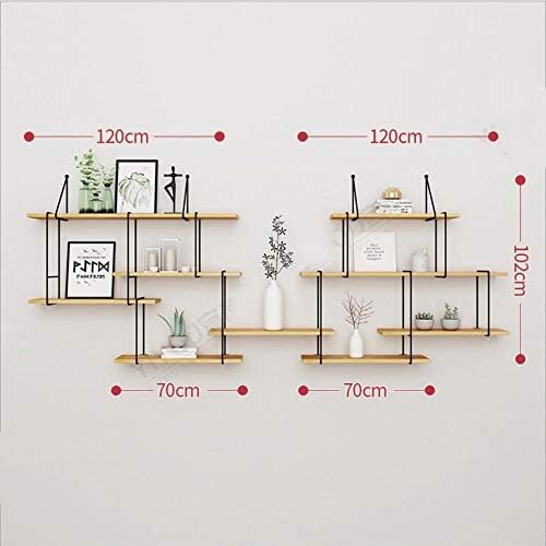 Eeayyygch Shelving Wall racks Solid wood iron for office clothes store bedroom living room Free combination (Color : As shown, Size : One size)