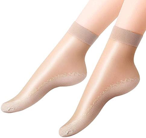 Lifewheel 12 Pairs Cozy Silky Anti-Slip Cotton Sole Sheer Ankle High Tights Hosiery Socks for Women Girls