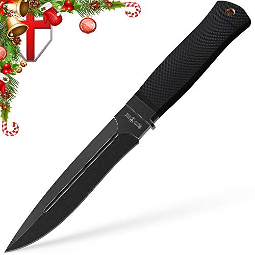 Hunting Knife Tactical Knife with Sheath Black Survival Knife Full