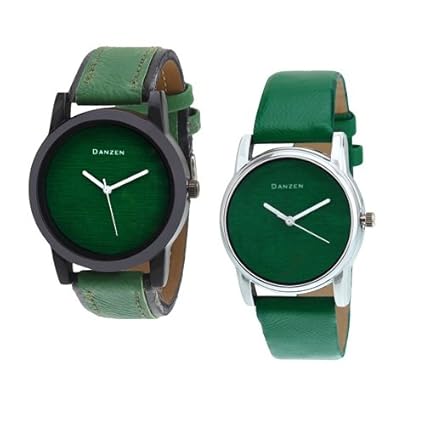 Danzen Analog Leather Watches for Lovely Couple -dz-418-426