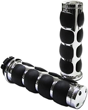 Chrome Billet Motorcycle 7/8 Handlebar Comfort Hand Grips Pair (2 pieces) for Yamaha XVS 650, V Star