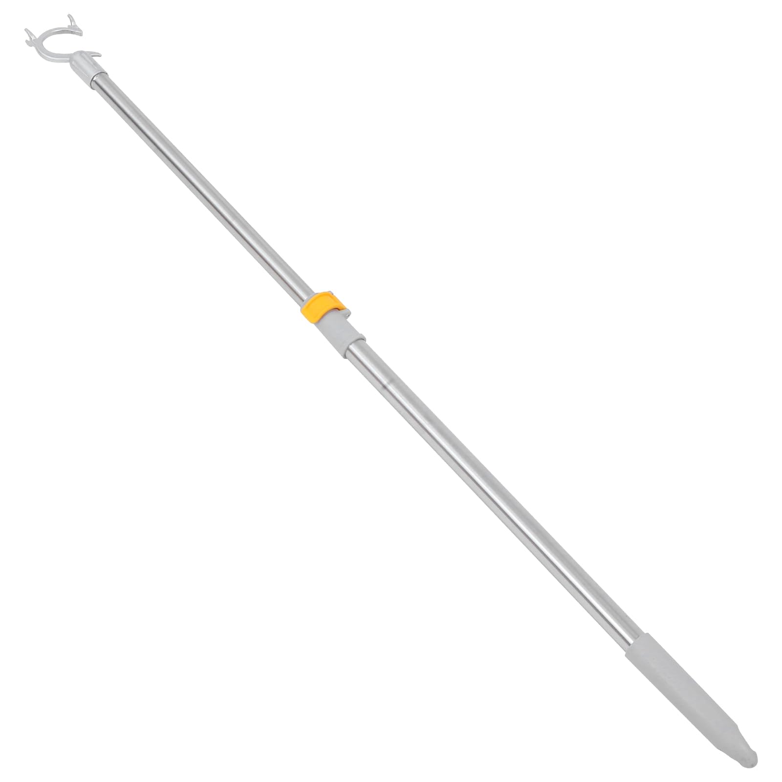 Clothes Hook Pole: Telescopic Stainless Steel Hanger Reacher Extends 64-101cm - Long Reach Hook for Hanging Clothes, Plants, Lights & Bird Feeder